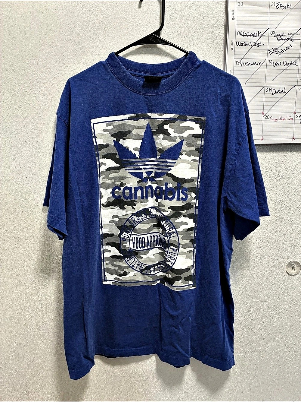 KIPPO Graphic Camo Short Sleeve Tee in Blue Size XL